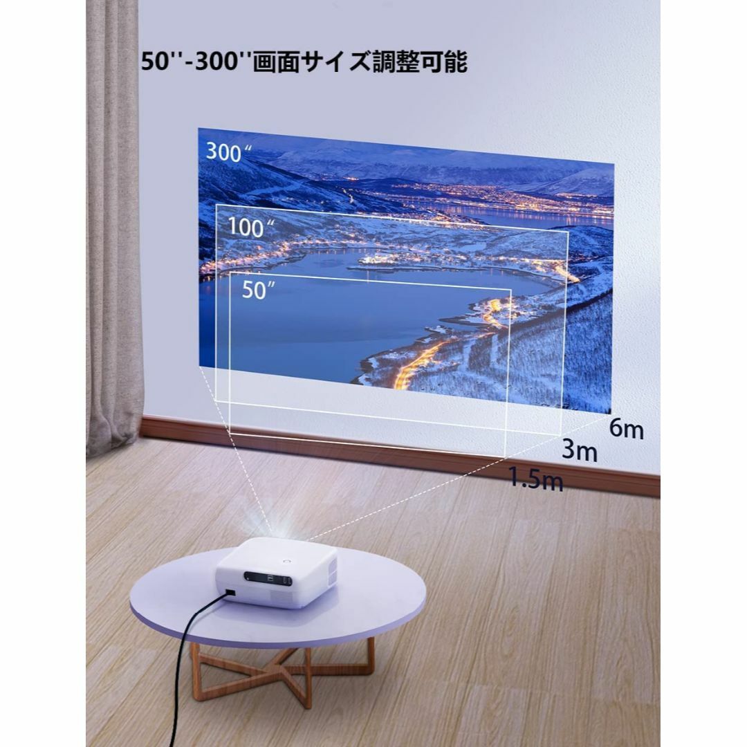 色: ホワイト】WiMiUS K7プロジェクター 高輝度560ANSI 4K の通販 by