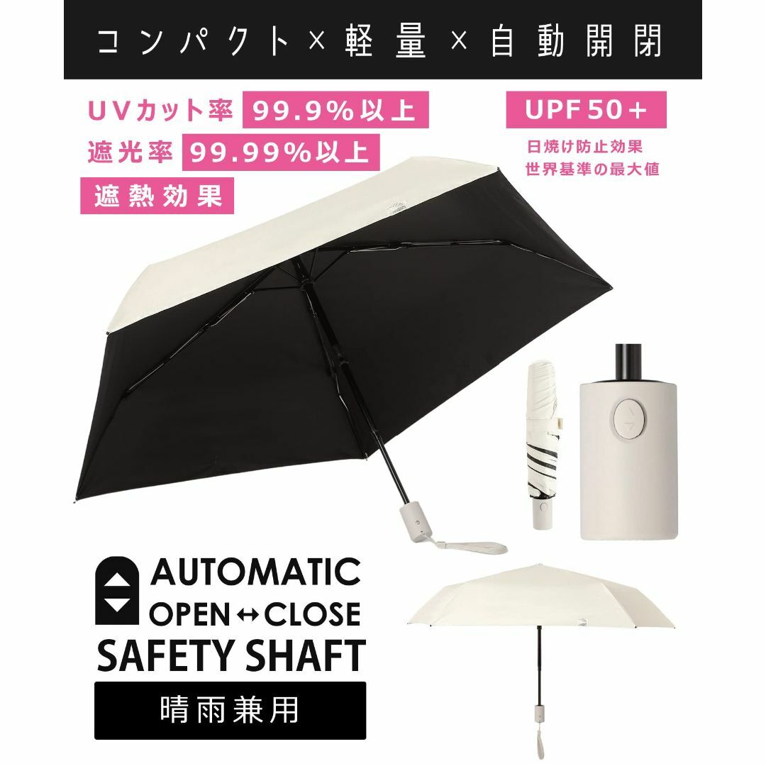 【色:ベージュ】[CROSS FUNCTION] 日傘 軽量  遮光 レディース 1