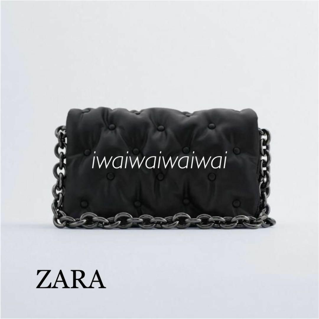 ZARA(ザラ)の新品 ZARA キルティング クロス ボディ ショルダー バッグ BK レディースのバッグ(ショルダーバッグ)の商品写真