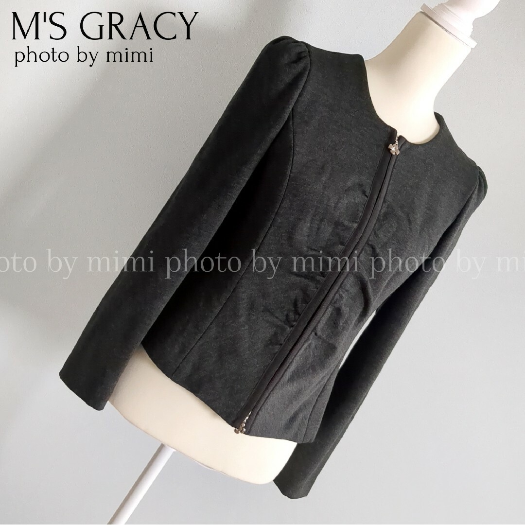 M'S GRACY*フロントシャーリングノーカラージャケット39SGRACYのM