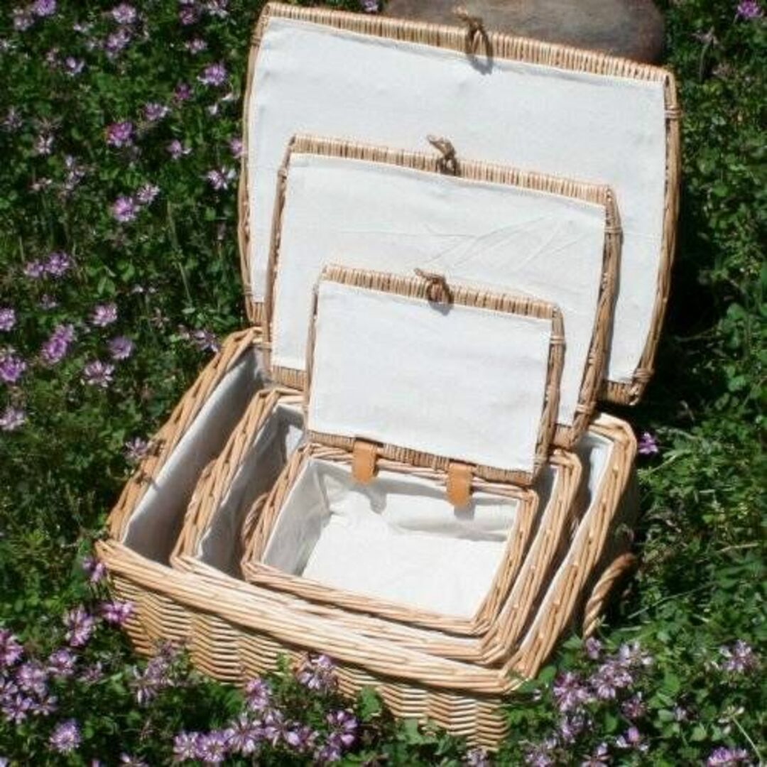 3個セットのぽってり収納バスケット(L&M&Sサイズ) 収納家具 3個セットのぽってり収納バスケット(L&M&Sサイズ) 収納家具