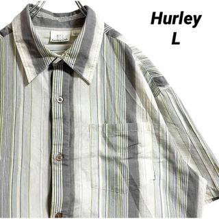 ハーレー(Hurley)のHurley ハーレー 半袖 シャツ ストライプ 古着 L(シャツ)