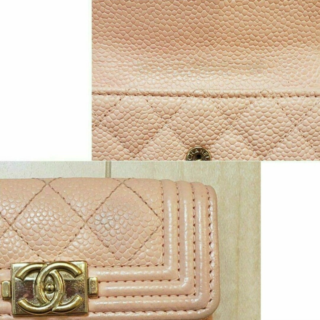 CHANEL シャネル❣️ボーイシャネル キャビアスキン❣️コンパクトウォレット