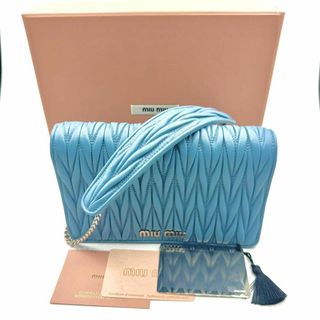 miumiu レザーショルダーバッグ水色　新品未使用