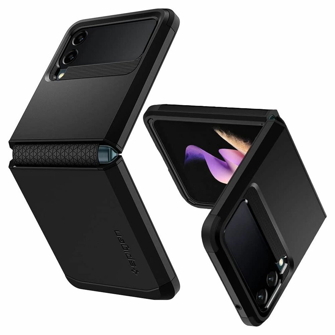 【色: ブラック】Spigen Galaxy Z Flip3 ケース [ SC-