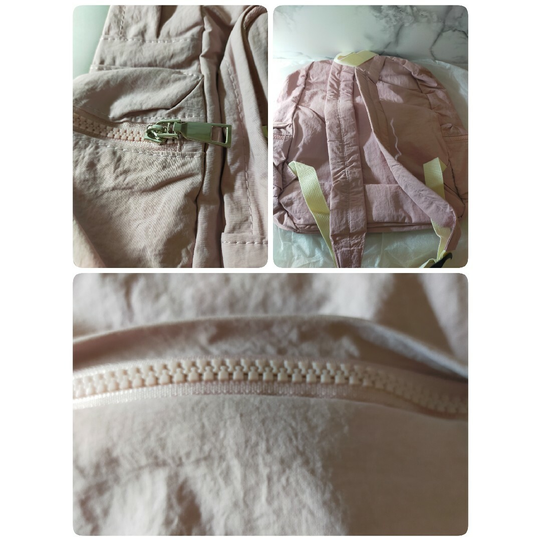 シンプルリュック ラベンダー色■シルバー金具 軽量 大容量  柔らか生地 レディースのバッグ(リュック/バックパック)の商品写真
