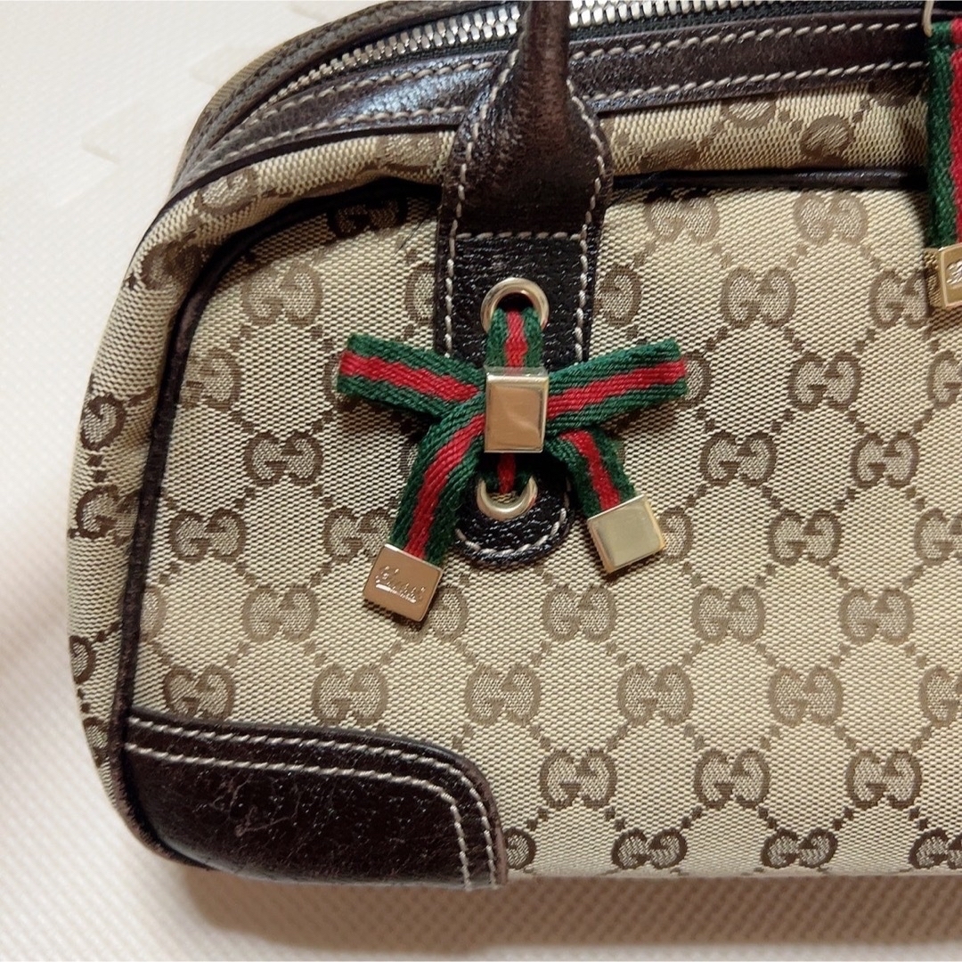 ☆GUCCI ミニボストン プリンシーリボン シェリーライン GG ハンドバッグ-