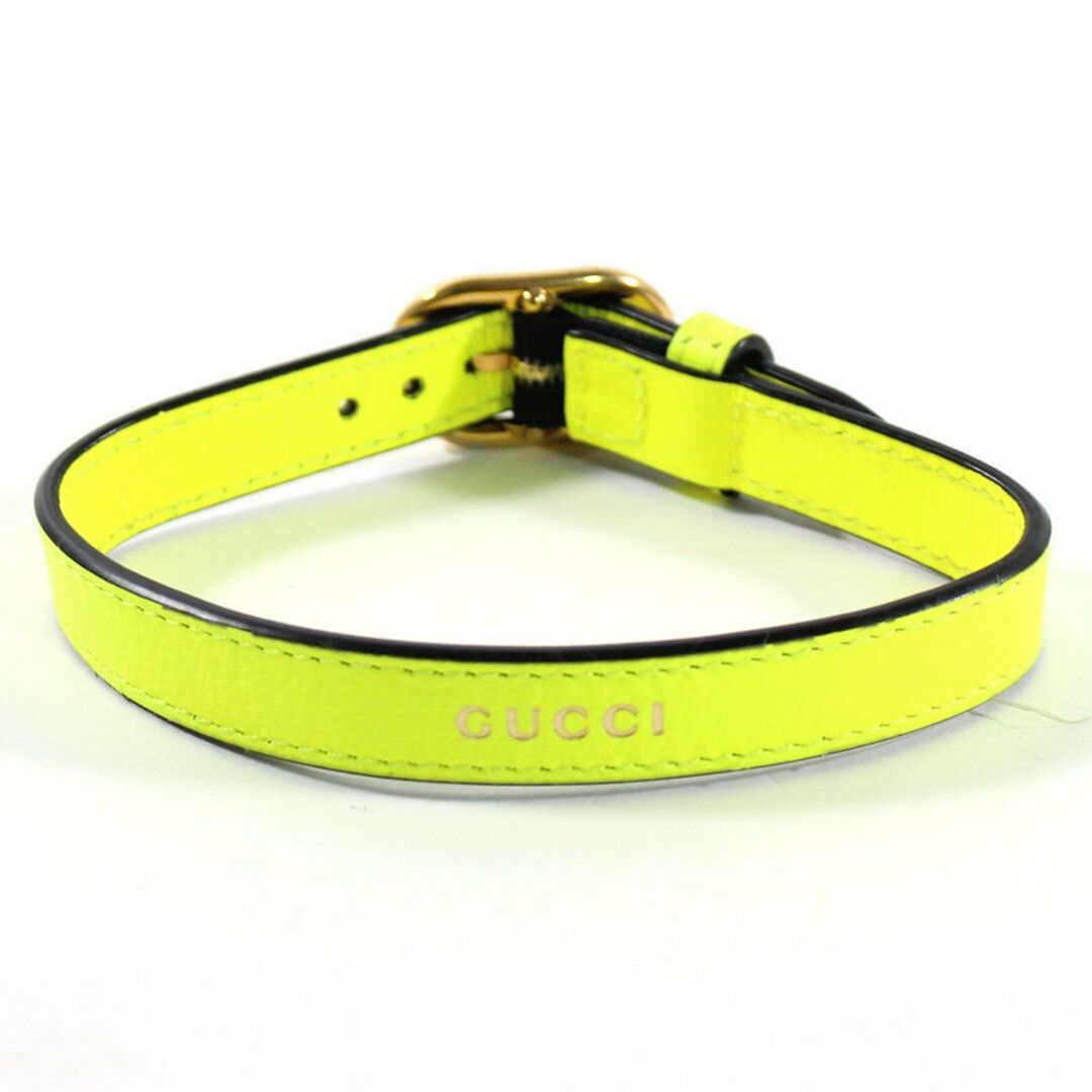 グッチ 犬用首輪 ドッグカラー レザー イエロー ABランク GUCCI-
