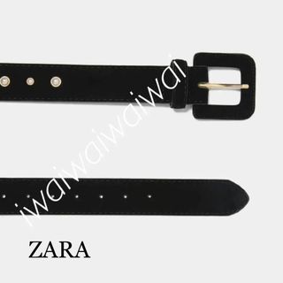 ザラ(ZARA)の新品 完売品 ZARA 80 パール付き ベルベットベルト(ベルト)