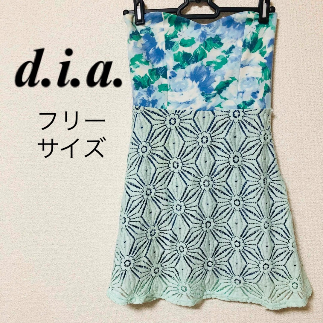 新品未使用　d.i.a. ダイヤ　人気　ミニワンピース　花柄　ブルー　フレア | フリマアプリ ラクマ