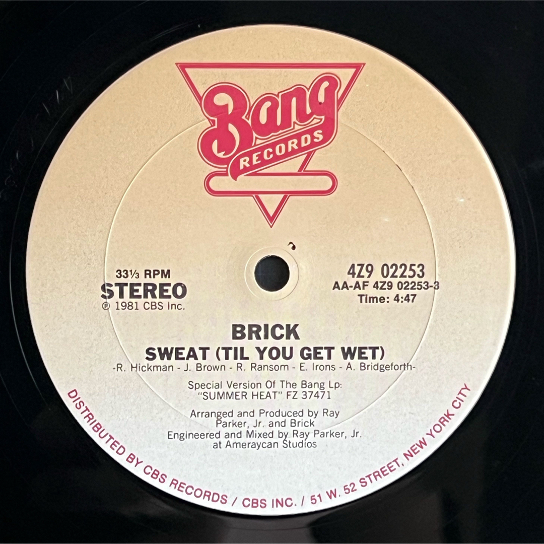 BRICK/SWEAT（TIL YOU GET WET）【12inch】