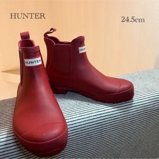 ハンター(HUNTER)の美品　ハンターチェルシーブーツ　24.5cm(レインブーツ/長靴)