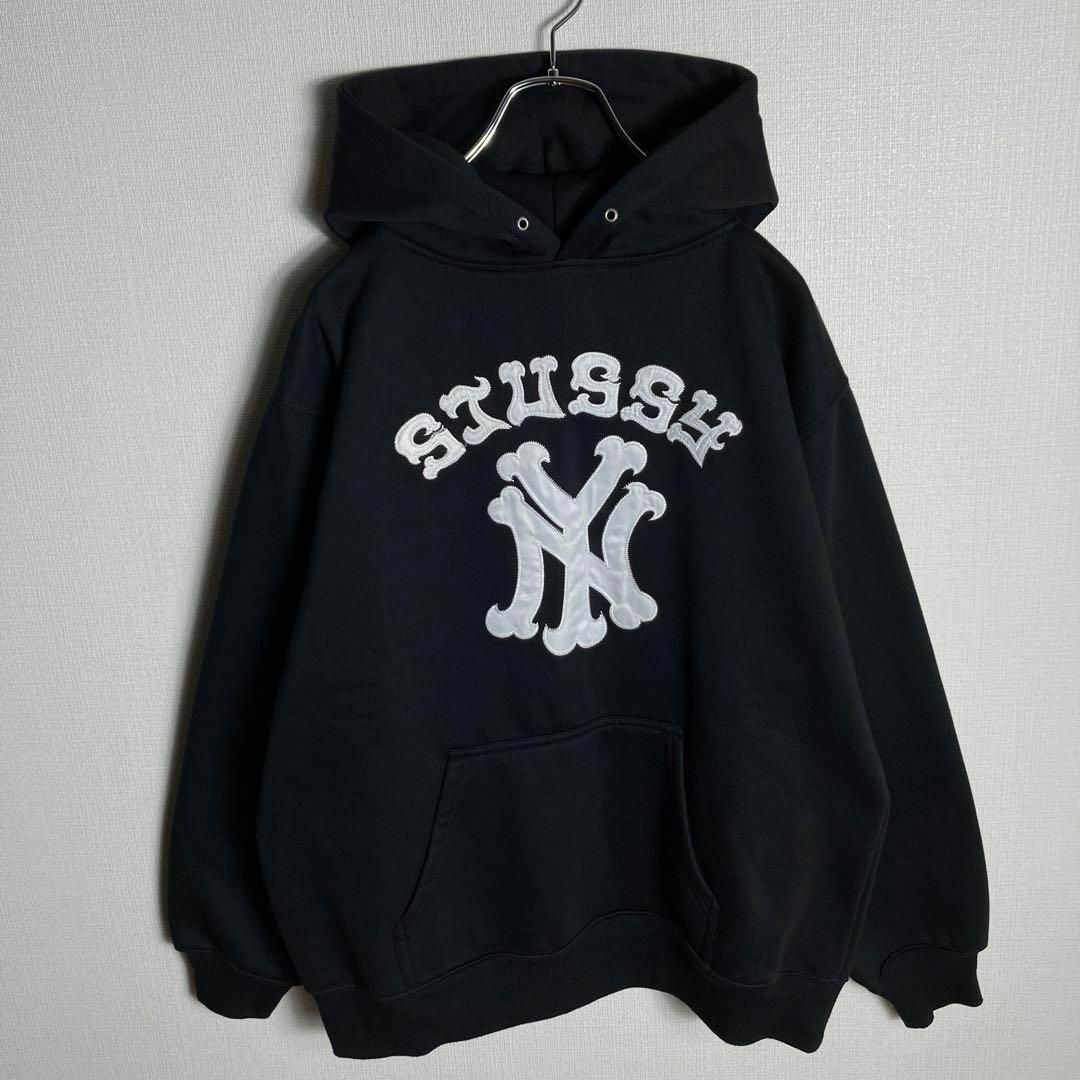 STUSSY - 【極美品】ステューシー アーチロゴ NY パーカー 人気Lサイズ