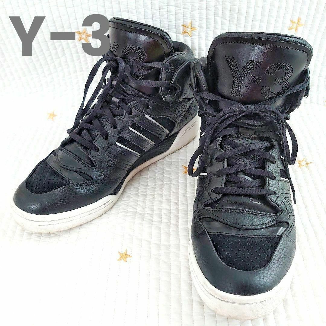 美品 Y-3 HAYWORTH ワイスリー ハイカット スニーカー 27 黒 - スニーカー