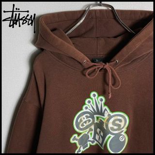 ステューシー(STUSSY)の【希少XLサイズ】ステューシー　ビッグプリント入り人気カラーパーカー　即完モデル(パーカー)