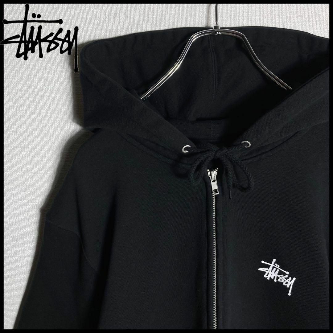 STUSSY - 【人気Lサイズ】ステューシー ビッグロゴ フルジップパーカー