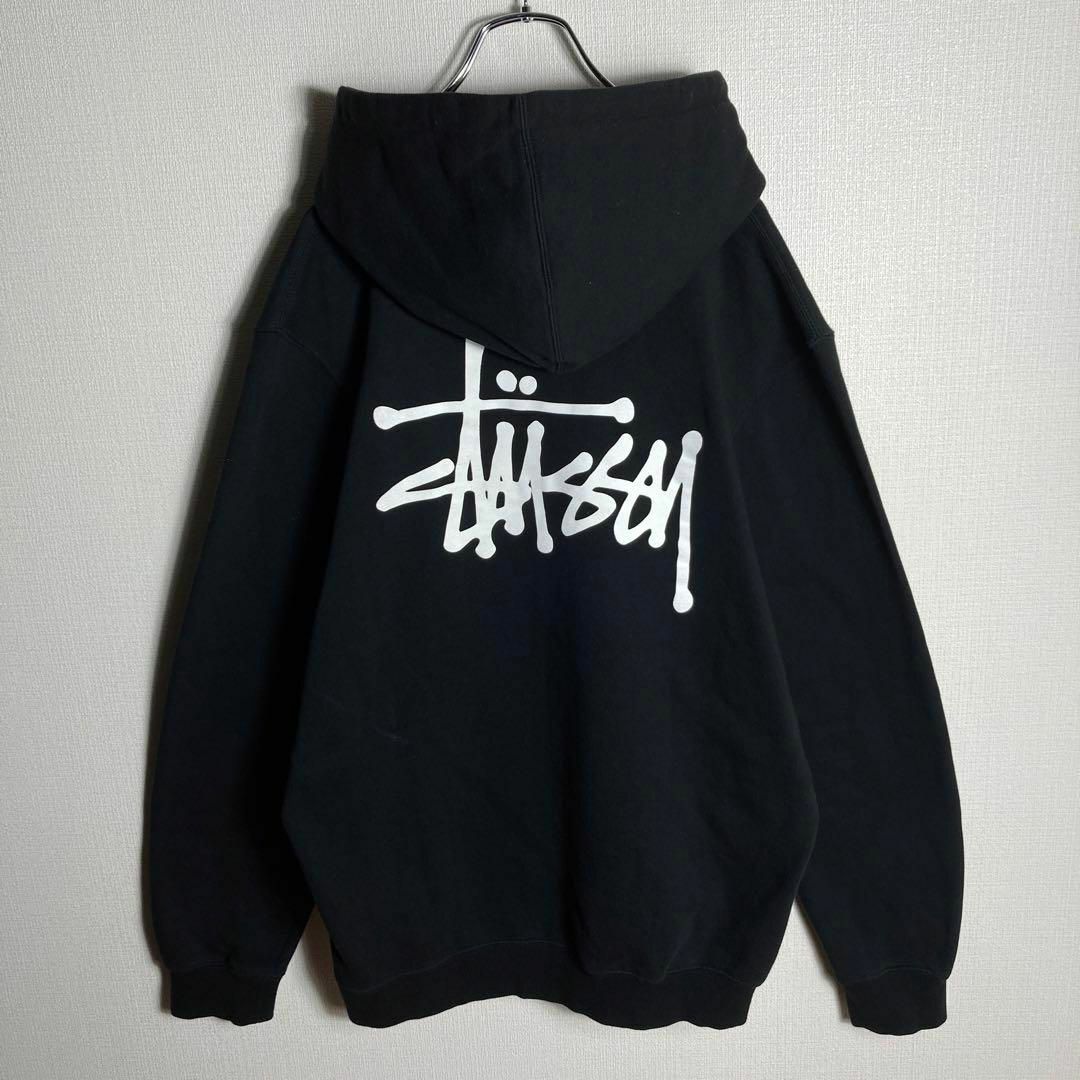 【人気XLサイズ】stussy  ビッグロゴ　フルジップパーカー　即完売モデル