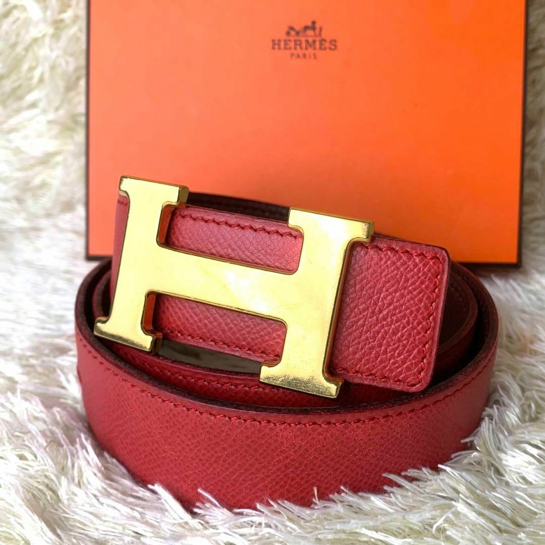 極美品‼️ HERMES  ベルト　Ｈバックル　コンスタンス一番近い穴まで62cm