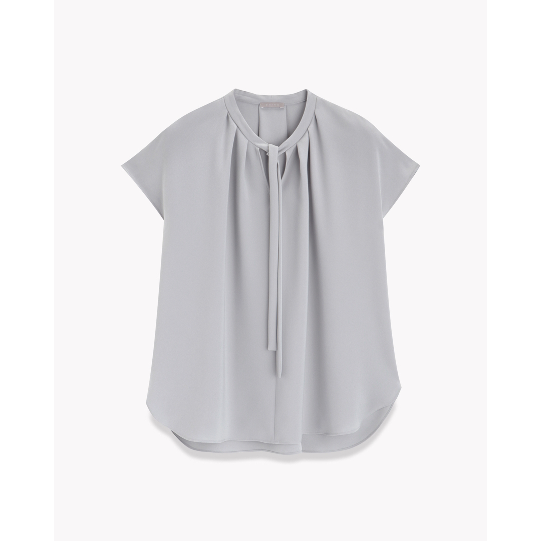 Theory luxe - theory luxe 22AW キーネック ボウタイブラウス グレー