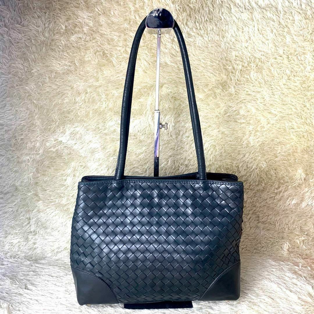 美品✨ BOTTEGA VENETA トートバッグ イントレチャート 黒 A4-