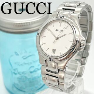 グッチ(Gucci)の394 GUCCI グッチ時計　メンズ腕時計　シルバー　人気　シンプル　デイト(腕時計(アナログ))