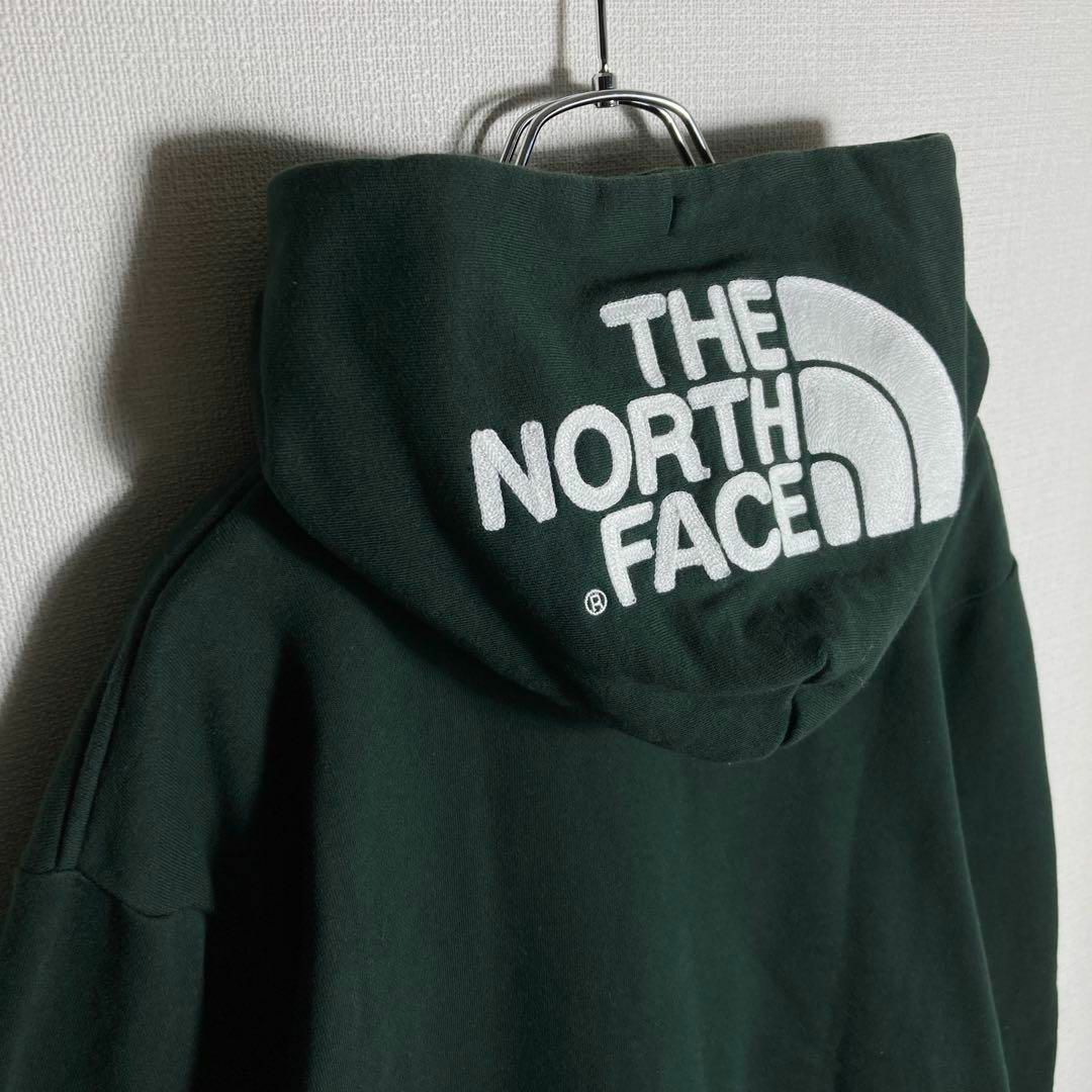 大人気アイテム】NORTH FACE⭐︎フードロゴ パーカー 刺繍ロゴ L-