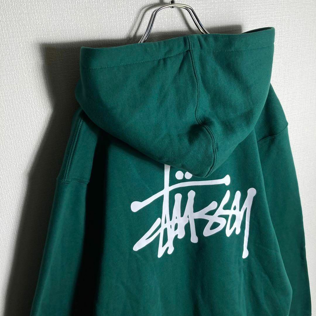 【人気XLサイズ】stussy  ビッグロゴ　フルジップパーカー　即完売モデル