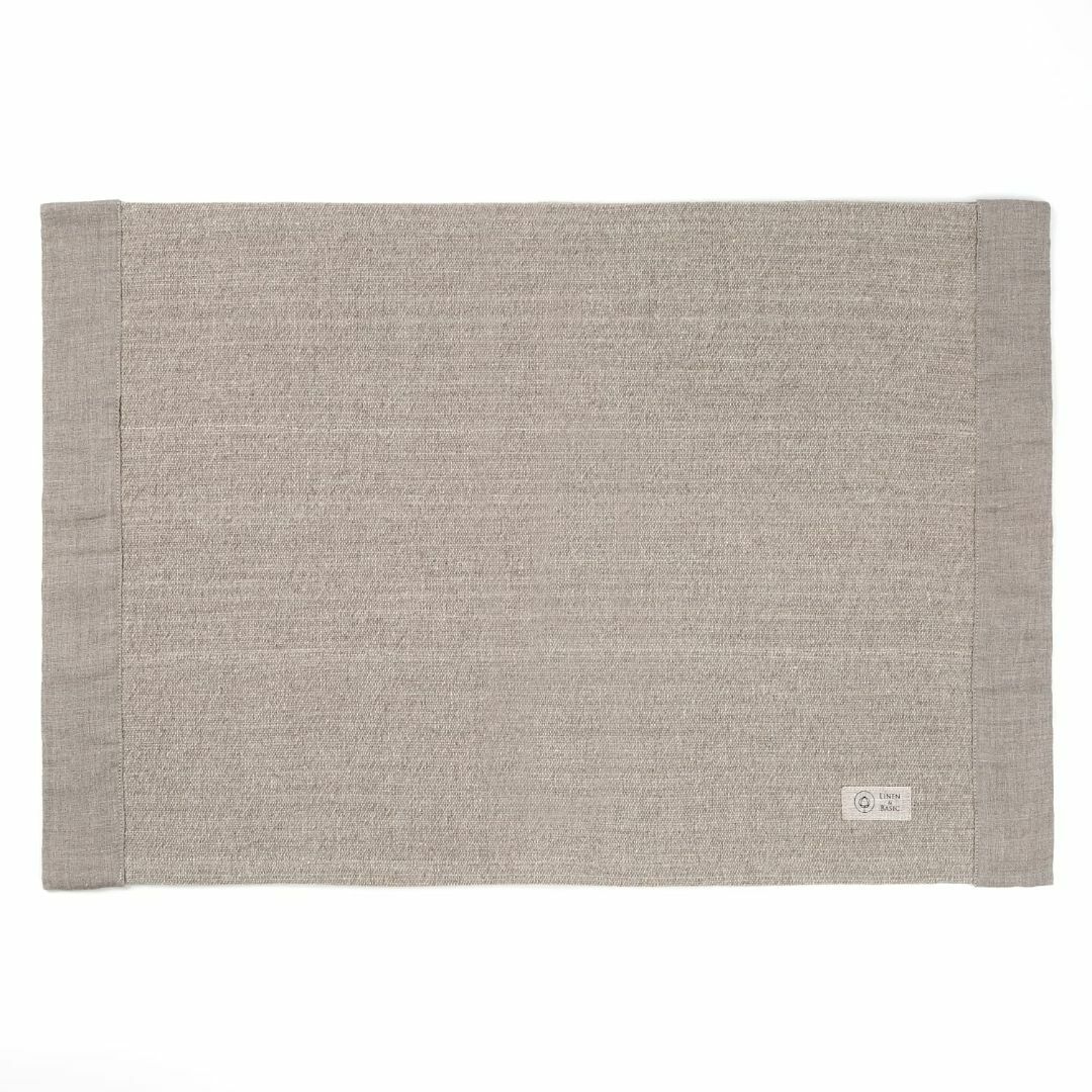 【色: 生成り】LINEN & BASIC バスマット (足ふきマット / 42日用品/生活雑貨/旅行