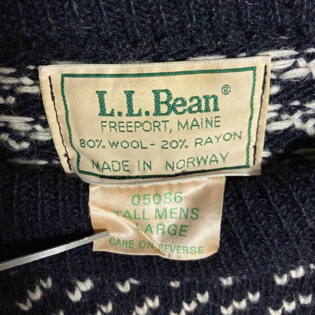 <24時間以内に発送！>80s L.L.BeanエルエルビーンバーズアイニットM