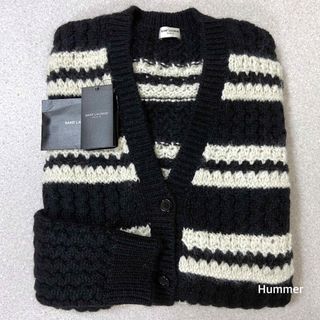 サンローラン(Saint Laurent)の国内正規品 極美品 XS サンローラン オーバーサイズ ニット カーディガン(カーディガン)