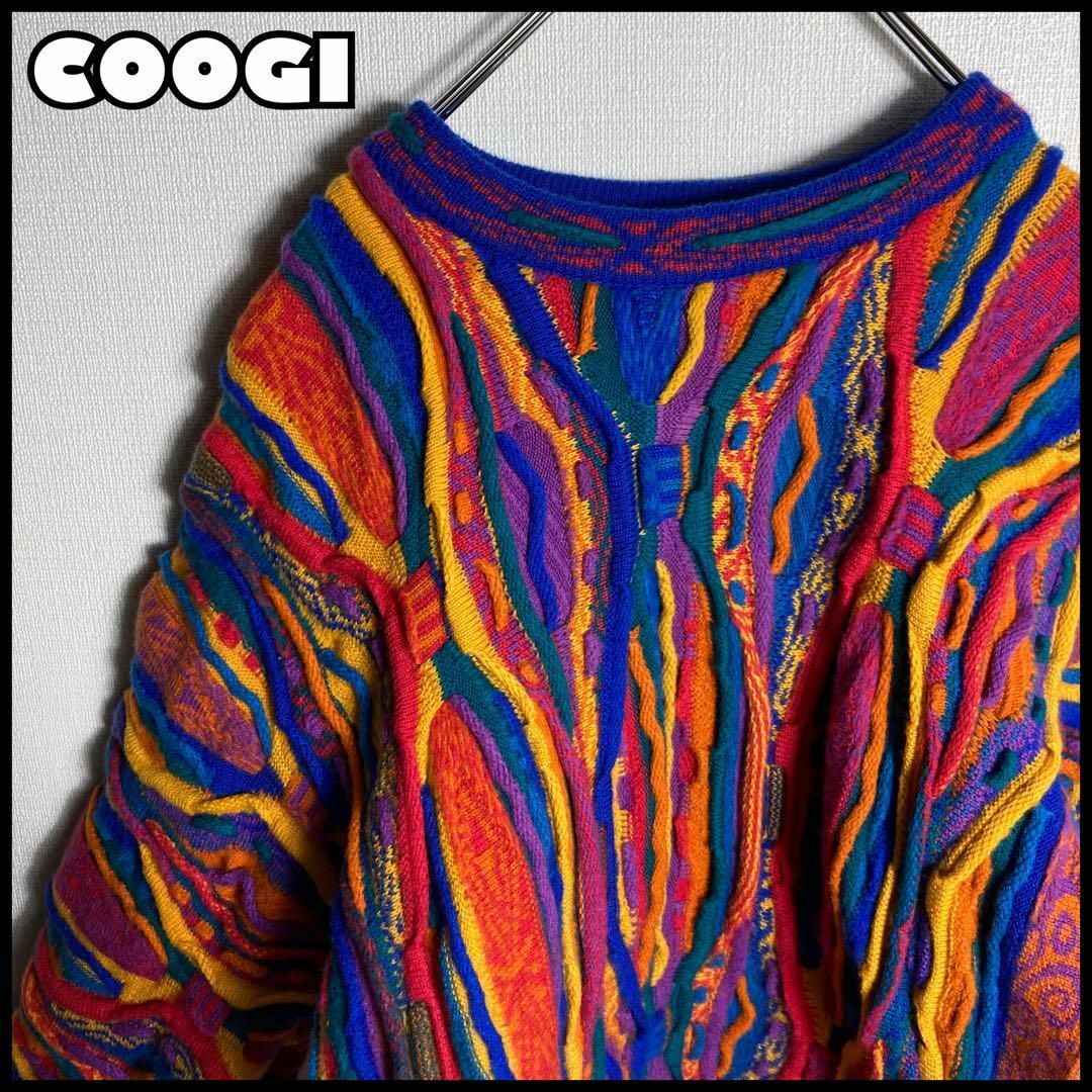 美品】coogi クージー 立体編み込み3Dニット 肉厚セーター - ニット