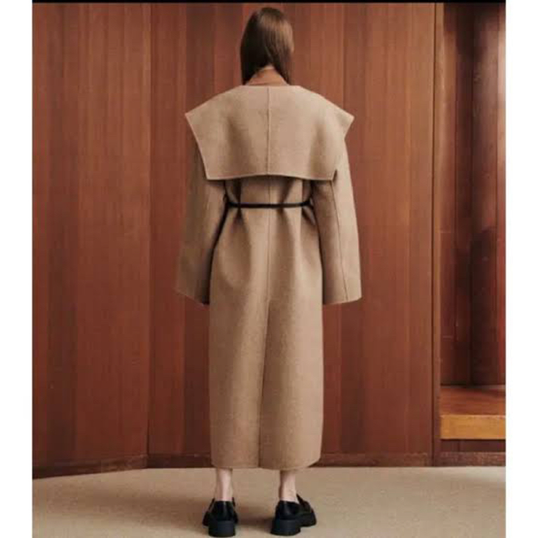 ルシェルブルー　big collar belted maxi coat