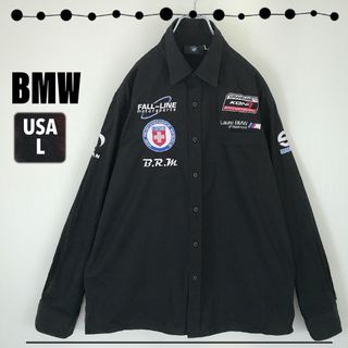 ビーエムダブリュー(BMW)のアメリカ古着★BMW販売店クルーシャツ★モータースポーツワッペン★ツイルコットン(シャツ)