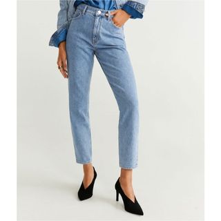 マンゴ(MANGO)の34 MANGOdenim美品スペインマンゴマムフィットデニムパンツ zara(デニム/ジーンズ)