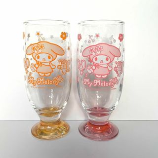 サンリオ(サンリオ)の【美品】マイメロディ グラス2個セット(グラス/カップ)