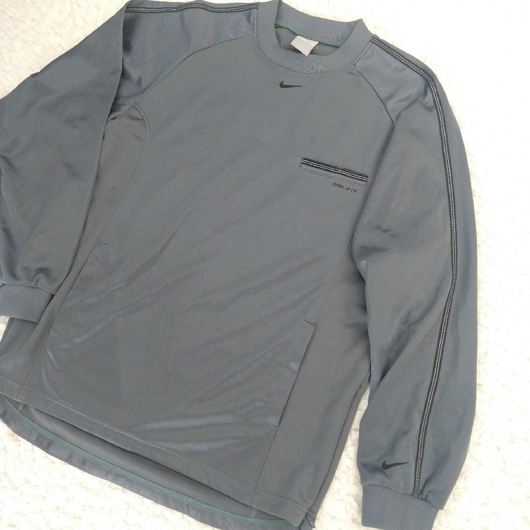 美品 NIKE ピステ プルオーバー ダブルスウッシュ 光沢 グレー XL