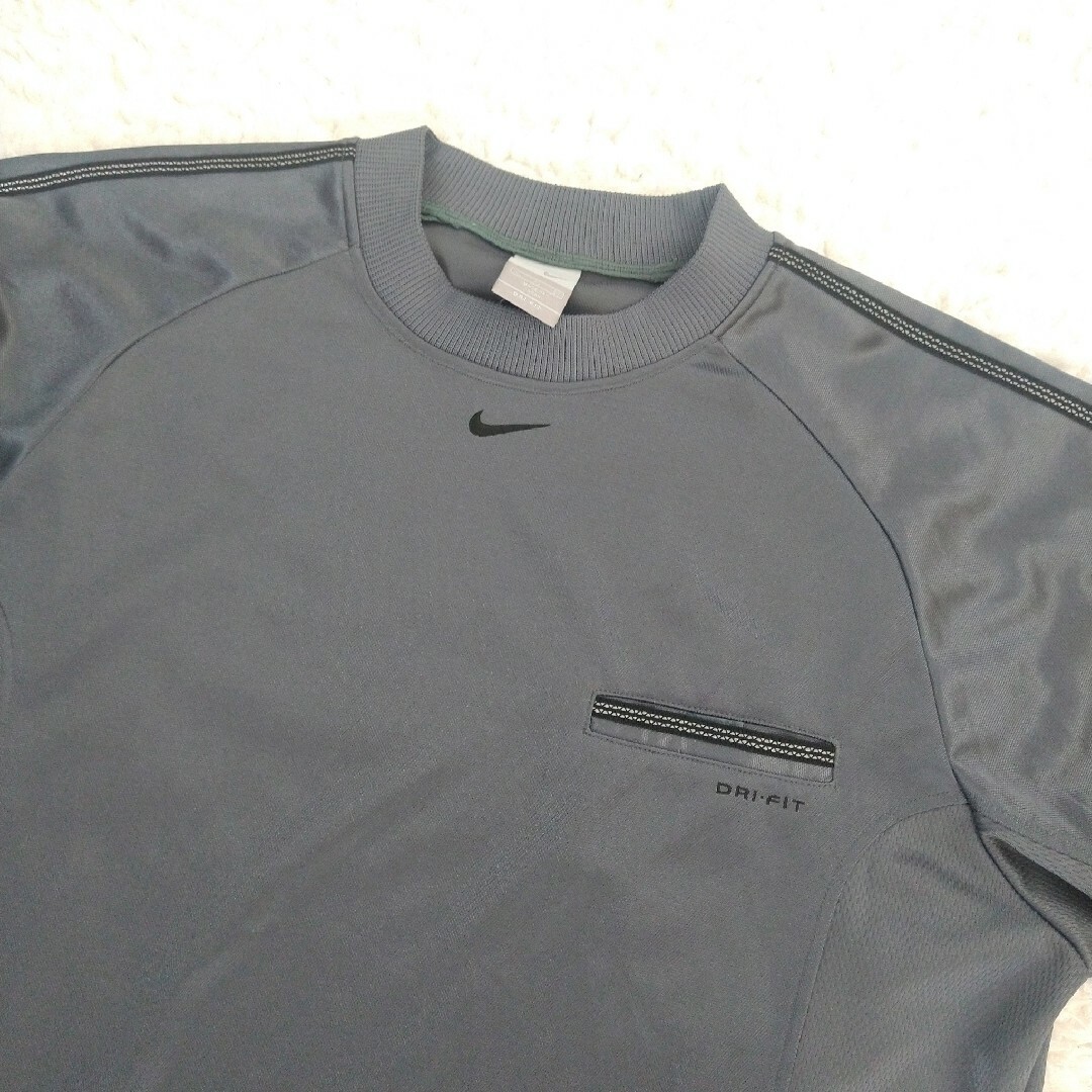 美品 NIKE ピステ プルオーバー ダブルスウッシュ 光沢 グレー XL