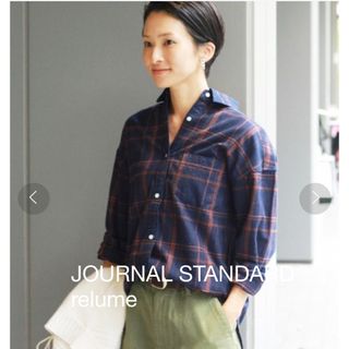 ジャーナルスタンダードレリューム(JOURNAL STANDARD relume)のJOURNAL STANDARD relume チェックオーバーサイズシャツ(シャツ/ブラウス(長袖/七分))