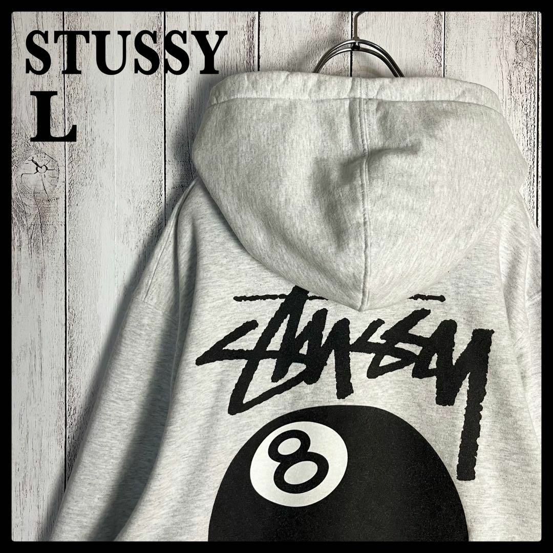 ステューシーstussy8エイトボールパーカーブラックLサイズ