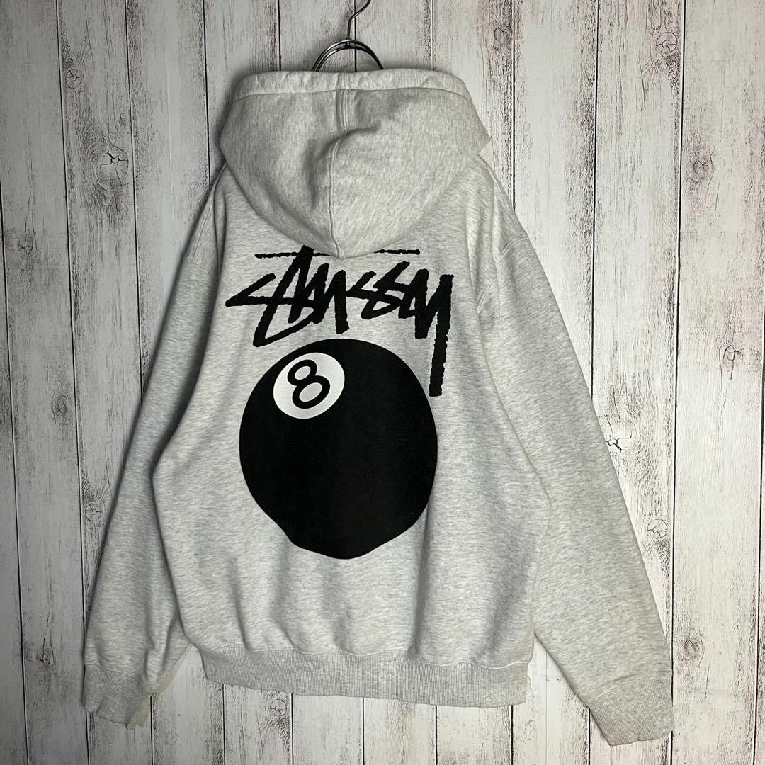 STUSSY ストゥーシー 8ボール パーカー 黒 Lサイズ