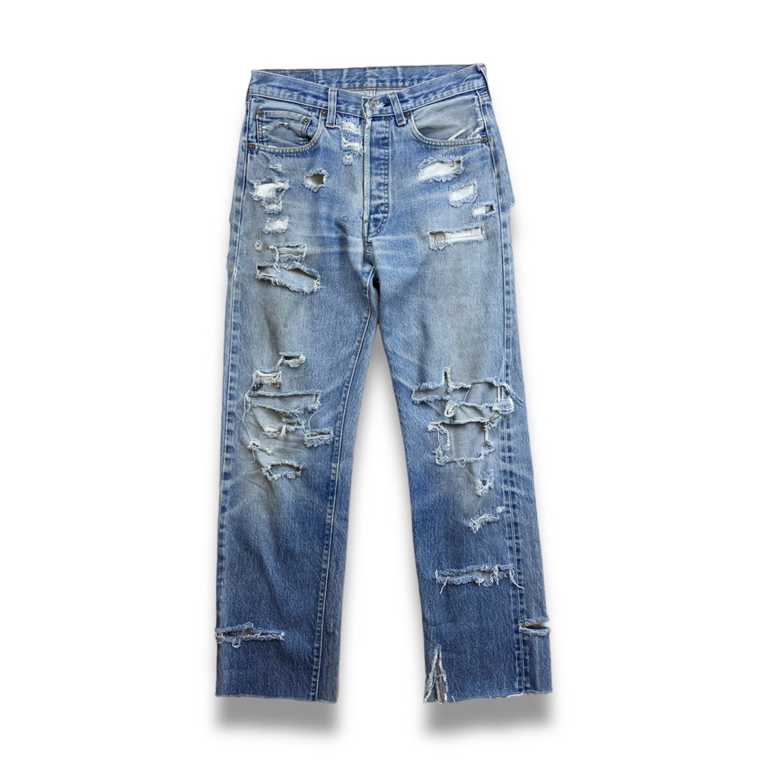 80s Levi's 501 クラッシュデニムパンツ グランジ ボロ - デニム/ジーンズ