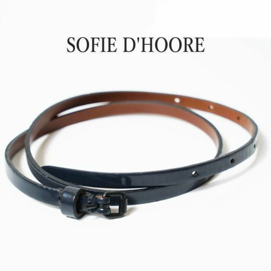 ベルト SOFIE D'HOORE グレー ソフィードール　レザーベルト