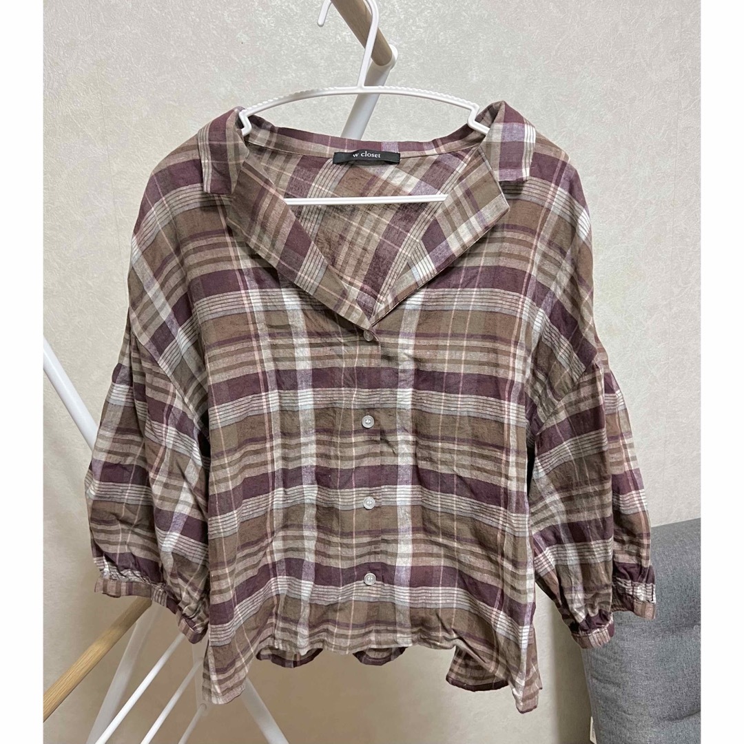 w closet(ダブルクローゼット)のw closet チェックシャツ　シャツジャケット レディースのトップス(シャツ/ブラウス(長袖/七分))の商品写真