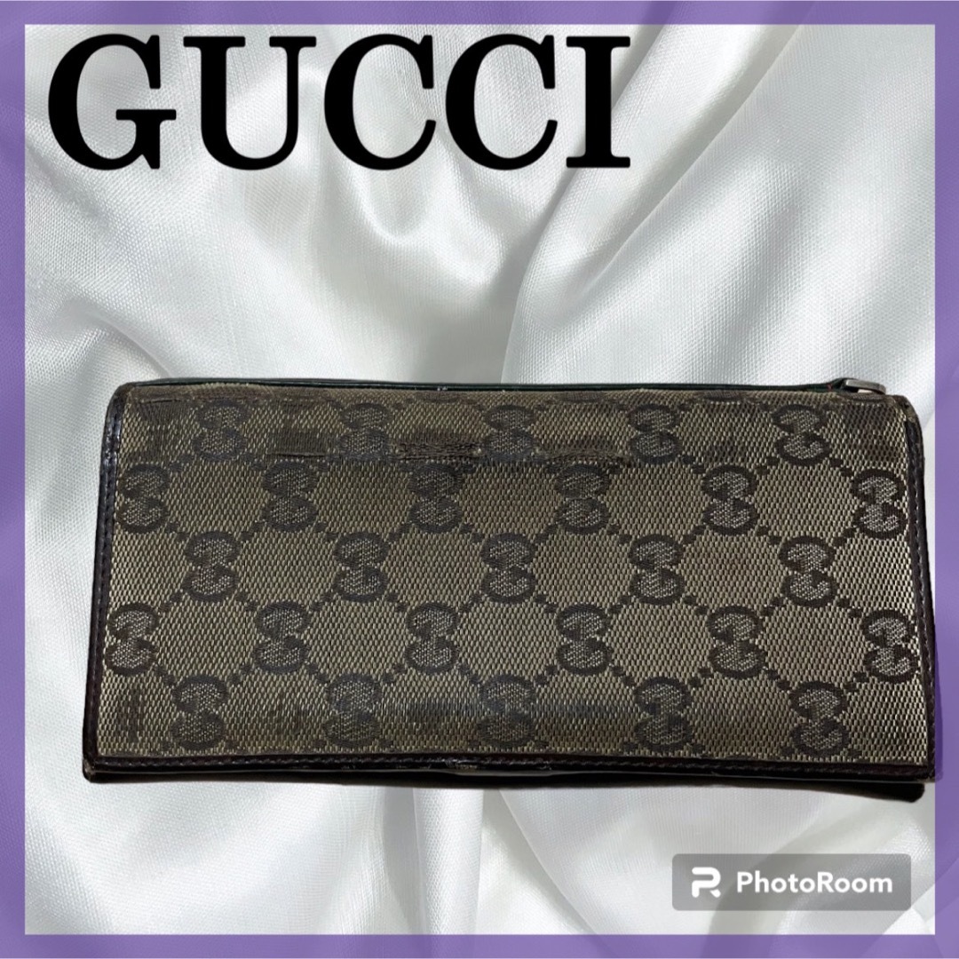 Gucci - GUCCIグッチ GG 長財布 GGキャンバス×レザー ベージュ