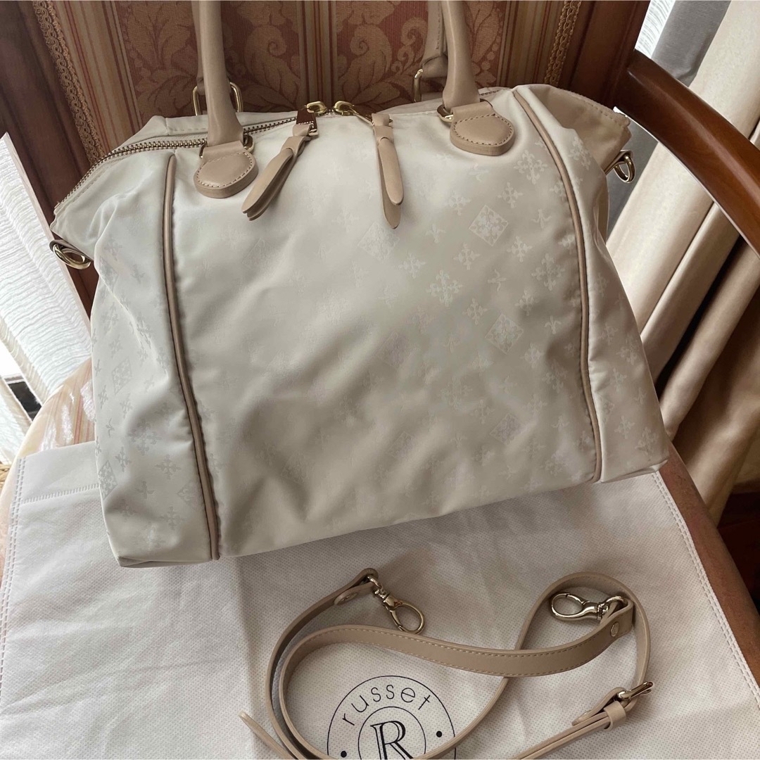 美品! ラシット ミニボストン ショルダー2way バッグレザーハンドル最終❗️ 美品! ラシット ミニボストン ショルダー2way バッグレザーハンドル最終❗️