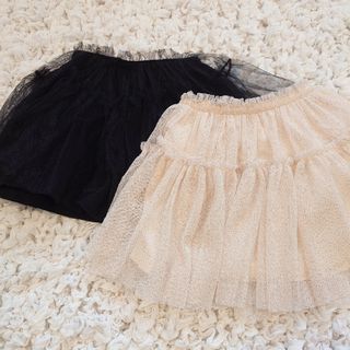 ザラキッズ(ZARA KIDS)の値下げ　ベビーチュールスカート　86cm    ２枚セット(スカート)