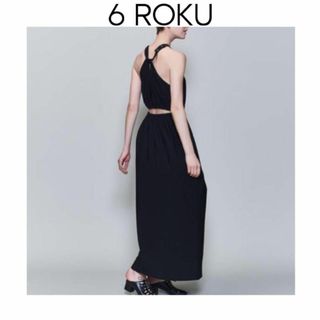 6 (ROKU) - 6 ROKU バックスリットドレス ワンピース ブラック 黒