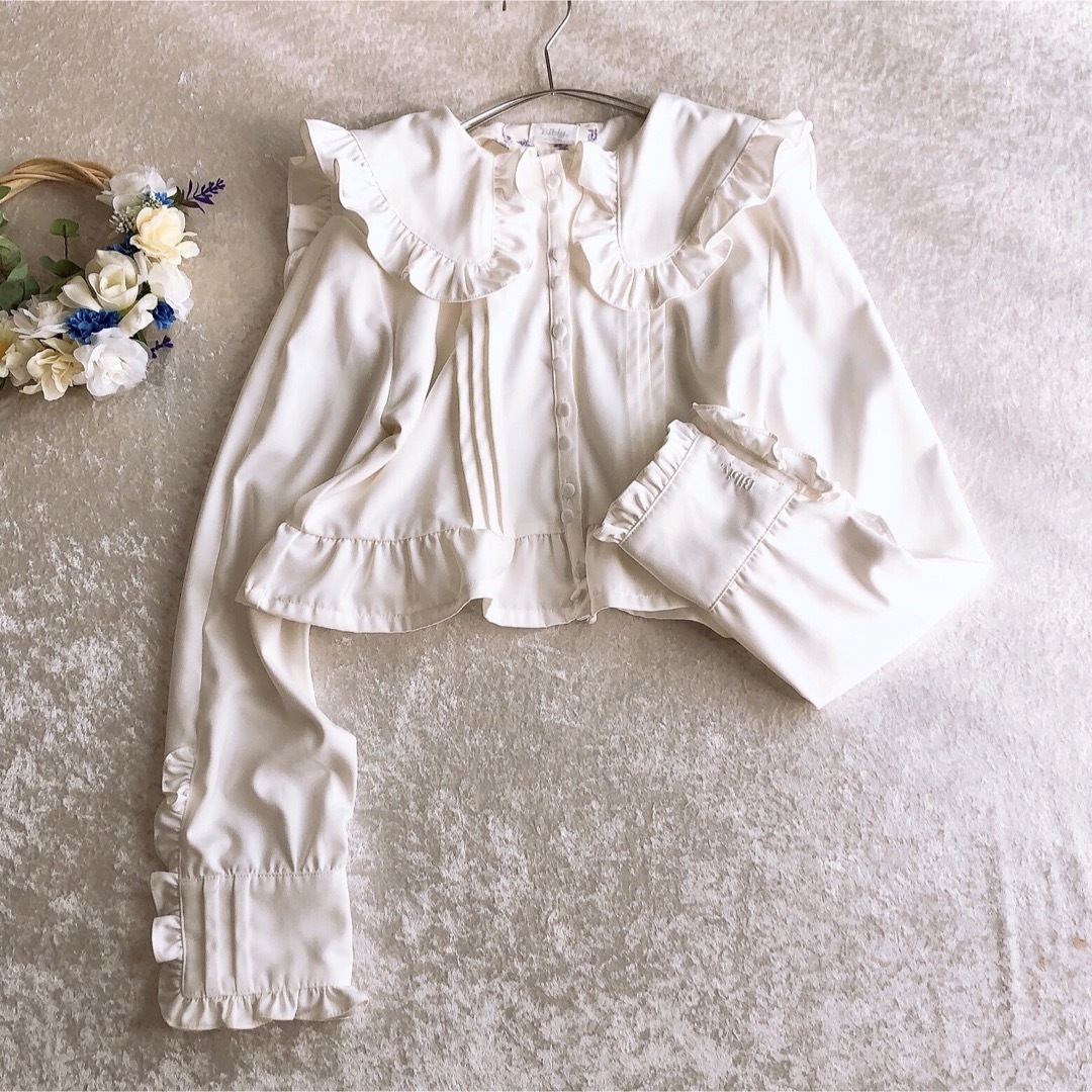 美品♡Bibiy. ビビィ セーラーカラーブラウス フリル ホワイト