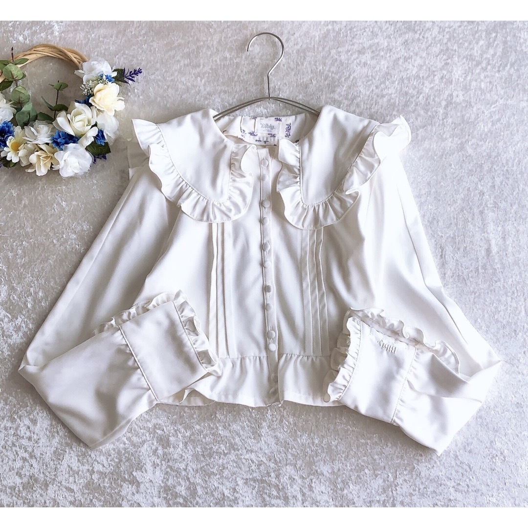 美品♡Bibiy. ビビィ セーラーカラーブラウス フリル ホワイト
