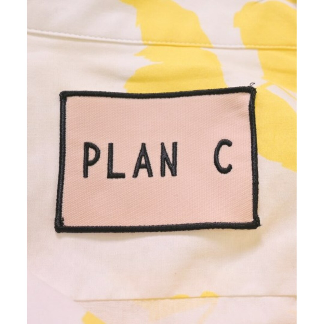 Plan C - PLAN C プランシー カジュアルシャツ 36(XS位) 白x黄(総柄